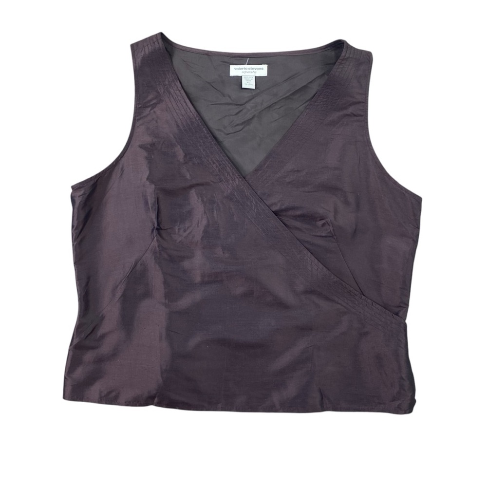 NWT Valerie Stevens Seperates 100% silk sleeveless blouse size XL